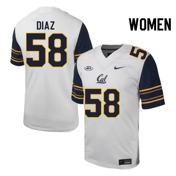 Women #58 Elijah Diaz California Golden Bears ACC Conference College Football Jerseys Stitched Sale-